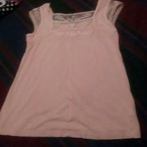 Ladies capped sleeve peach top
